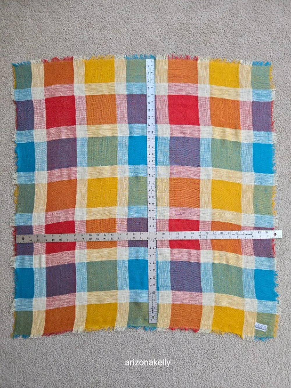 Ben Goodman Scarf Colorful Plaid Square Scarf